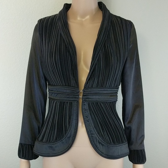 Elie Tahari Jackets & Blazers - [Elie Tahari] Silk Ruched Satin Blazer Jacket S